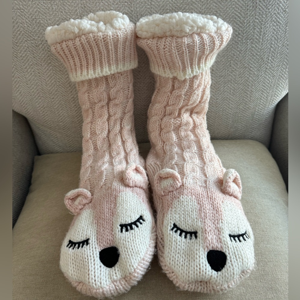 Long knitted fox socks